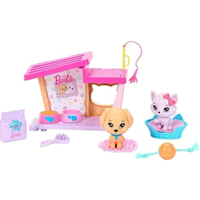 Image of Barbie Accessories, Preschool Toys, My First Story Starter Packs, Dog and Cat Care with Pet House, Kids Toys Gifts