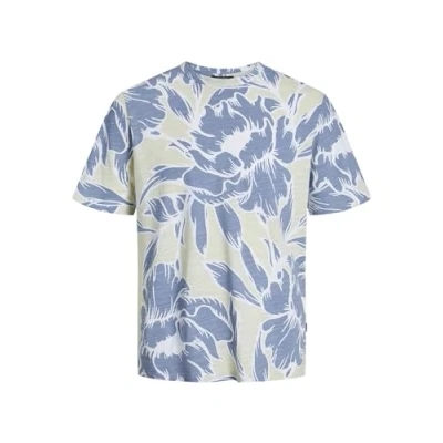 Image of JACK &amp; JONES Men&#039;s Jprblapalma AOP Ss Tee Crew Neck Sn T Shirt, Green Tint, XS