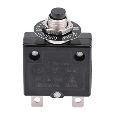 Image of Aramox 5A/8A/10A/15A/18A / 20 A 30 Thermal Switch Reset, Current Overload Protection Device Circuit Breaker Manual Reset Overcurrent Protector(18A)