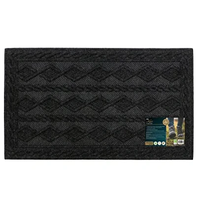 Image of JVL Knit Rubber Backed Indoor Doormat, 45x75cm, Charcoal
