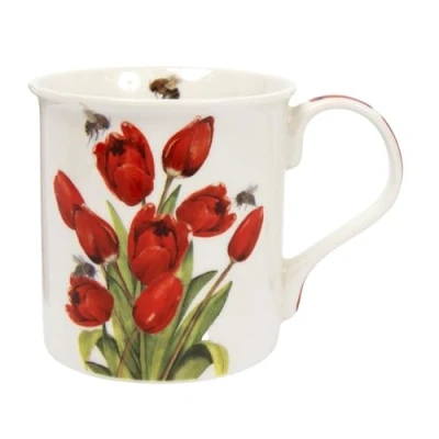 Image of The Leonardo Collection Bee Tanical Tulips and Bees Fine China Mug
