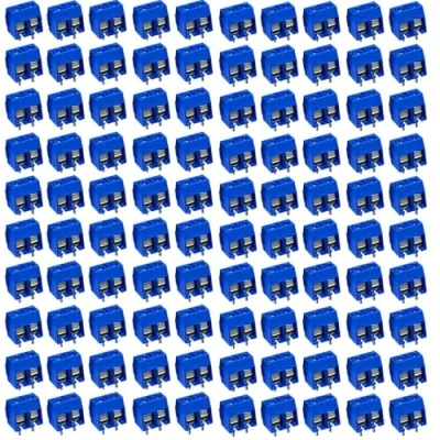 Image of RUNCCI YUN 100pcs 5mm Pitch 2 Pin PCB Mount Screw Terminal Block blue(100pcs Pin)
