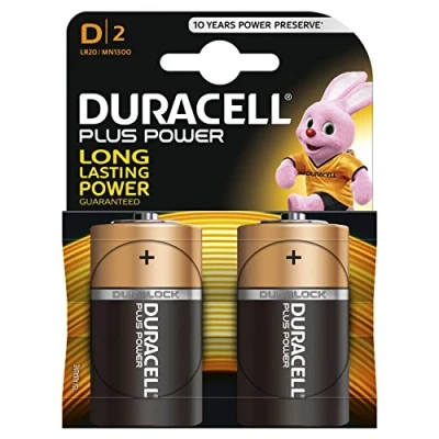 Image of Duracell Plus Power D LR20 Alkaline Battery (2 Pack)
