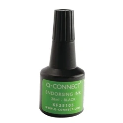 Image of Q Connect Endorsing Ink 28ml Black (Pack of 10) Ref KF25105Q