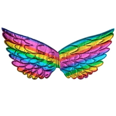 Image of Wicked Costumes Adult Small Pride Rainbow Metallic Wings Fancy Dress Accessory