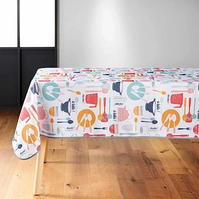Image of Douceur d&#039;Intérieur, Rectangular Tablecloth 140 x 240 cm Kitchen Multico PVC Printed