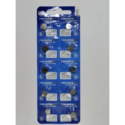Image of Renata Mercury Free 377 SR626SW Watch Cell Battery Swiss Made 1.55V Pack of 10