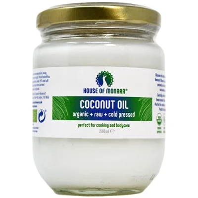 Image of House of Monara Organic Extra Virgin Coconut Oil Pure, Raw and Cold Pressed 200 ml