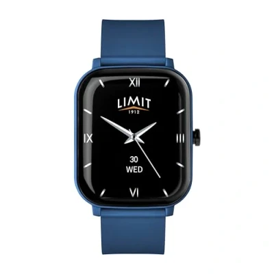 Image of Limit 37mm Blue Unisex Smart Watch Fitness Tracker with Bluetooth Calling Heart Rate Sp02 Android and Ios Silicone Strap