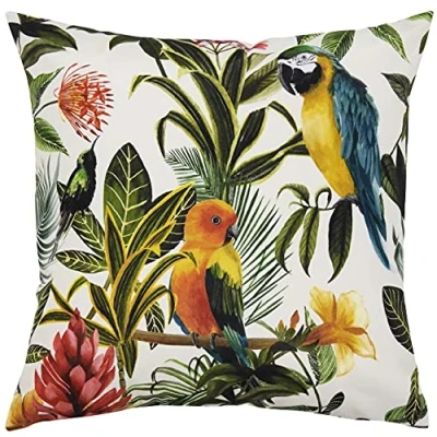 Image of Evans Lichfield Parrots Outdoor Cushion Multicolour Size 43 cm x