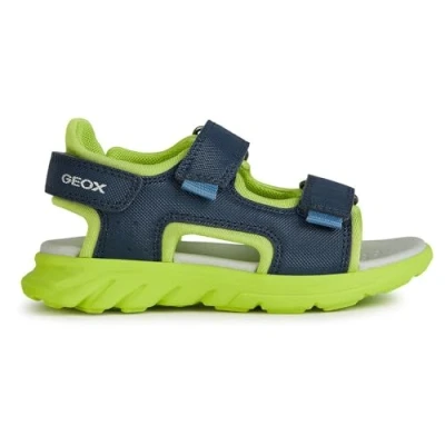 Image of Geox Men&#039;s J Sandal Airadyum Bo, Navy Lime, 6 UK