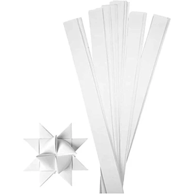 Image of Creativ Company 20717 100 Piece Paper Star Strips, White