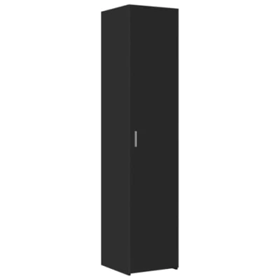 Image of vidaXL Highboard Black 40x42.5x185 cm Engineered Wood Modern Storage Cabinet with Handles and Shelves for Bedroom, Living Room, Hallway, or Garage