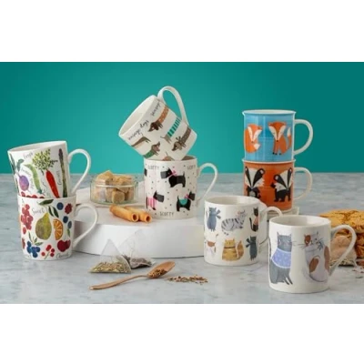 Image of Price &amp; Kensington Farmers Market Assorted Fine China Mugs