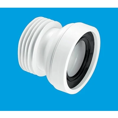 Image of WC CON1 Straight Rigid Pan Connector White 110mm, Material: Polypropylene &amp; Rubber, Pack of 1