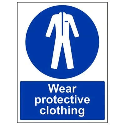 Image of V Safety Wear Protective Clothing PPE Sign 300mm x 400mm 1mm Rigid Plastic