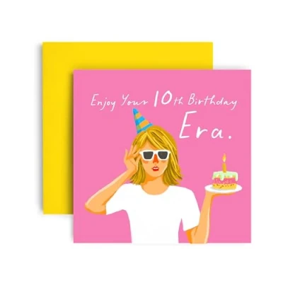 Image of Huxters 10th Birthday Card for Her Friend Female Cake Daughter Sister Girls 14.8cm (10th)