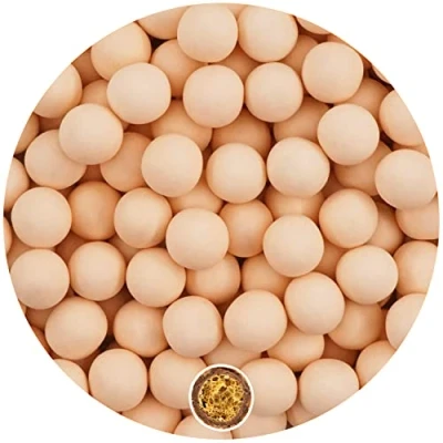 Image of EinsSein 0,35kg sugared Crispy chocolate pearls large apricot glossy heart chocolates sweets dragées dragees wedding mini favours guests shapes table hearts party baptism sweet