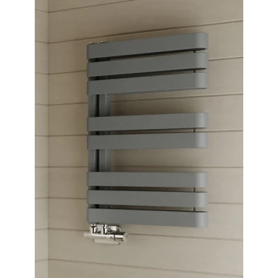 Image of Terma Towel Rail (Cen./Heating), Steel, Salt n Pepper, 655h x 500w [1535 BTUs t50]