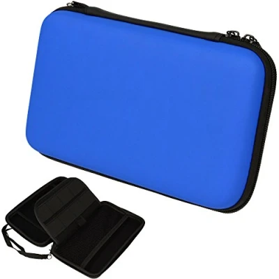 Image of TECHGEAR Case Compatible with Nintendo 2DS XL Hard Protective Carry Travel &amp; Storage Cover fits + Games Accessories [Blue]