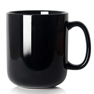 Image of Smilatte 20 OZ Large Coffee Mug, M016 Plain Ceramic Boss Big Tea Cup with Handle for Dad Men, Black
