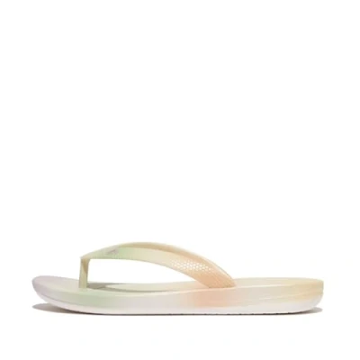 Image of Fitflop iQUSHION Kids Junior Ombre Pearl FLIP Flops, Urban White/Mix, 11 UK Child