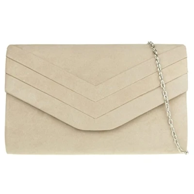 Image of Girly Handbags Womens Plain Clutch Bag Nude