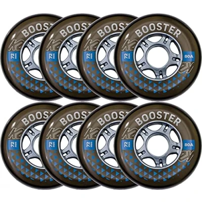 Image of K2 Skates Booster 72mm 80A 8 Wheel Pack W ILQ 5 Black 30F3005