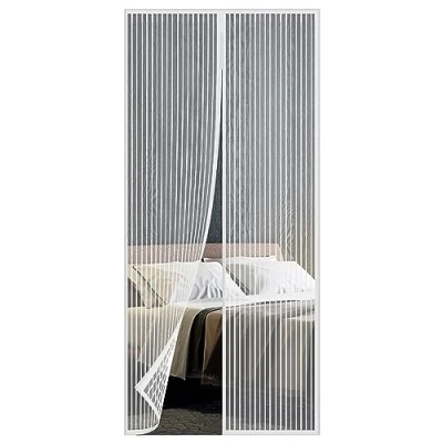 Image of GEEZY Mesh Magnetic Insect Door Screen Double Sided Fly Curtains to Stop Flies Automatic Closing System (White)