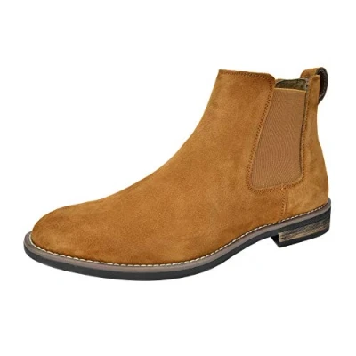 Image of Bruno Marc Men&#039;s URBAN 06 Suede Leather Chelsea Ankle Boots 06,Size 11,Camel,URBAN