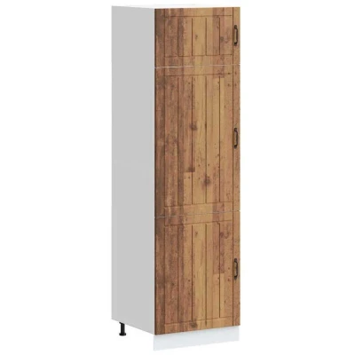 Image of vidaXL Lucca Kitchen Cupboard Engineered Wood, Adjustable Shelves, Old Wood Finish, 60x57x207 cm
