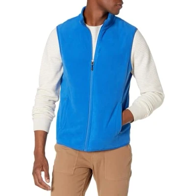 Image of Amazon Essentials Men&#039;s Full Zip Polar Fleece Vest (Available in Big &amp; Tall), Cobalt Blue, S