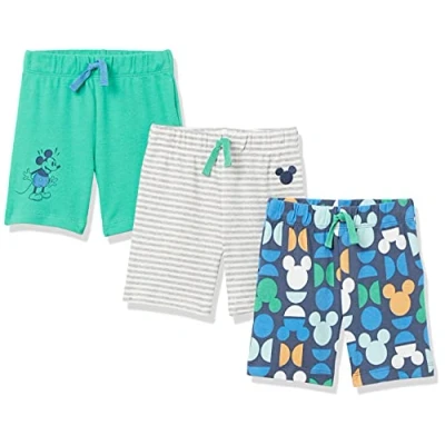 Image of Amazon Essentials Disney Marvel Star Wars Baby Boys&#039; Shorts, Pack of 3, Mickey Oh Boy, 0 Months