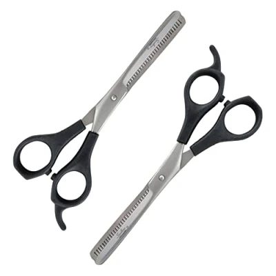 Image of 2X Deshedding &amp; Grooming Scissors with Toothed Blades Pet Hair Thinning Shears TBS