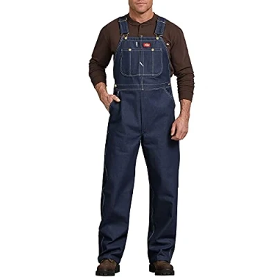 Image of Dickies, Men&#039;s, INDIGO DENIM BIB OVERALL, BLUE, 40W / 32L
