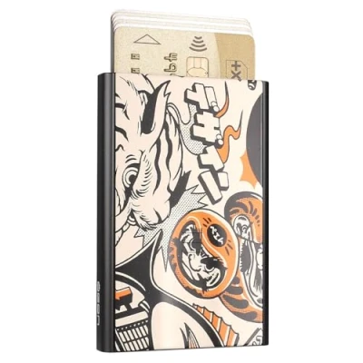 Image of ÖGON Aluminium Card Holder Slider RFID Blocking The Original Minimalist Slim Automatic Wallet for Men and Women Up to 6 Cards (Paiheme)