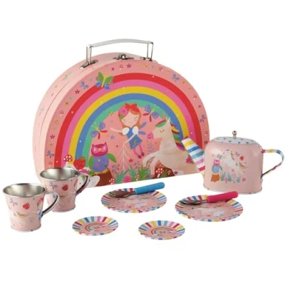 Image of Floss &amp; Rock 10 Piece Rainbow Fairy Tin Tea Set