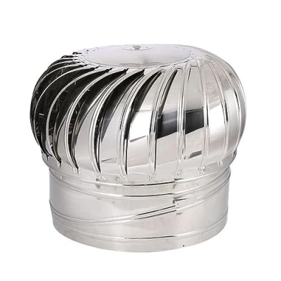 Image of fUfIzU Chimney Cowl Cap Pot Guard Stainless Steel Flue Pipe Cover Vent Top Exhaust, Ventilation Cowl, Roof Turbine Ventilator, Spinning Ventilation,110mm
