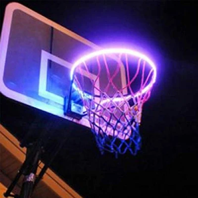 Image of Yuehuam Basketball Hoop LED Light Waterproof in The Dark Rim Lights Super Bright Net Lamp for Adults Training Night