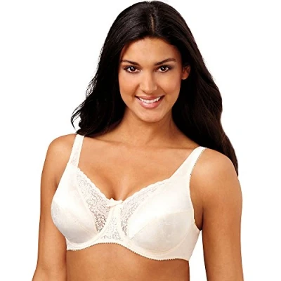 Image of Playtex Women&#039;s Secrets Love My Curves Signature Floral Underwire Full Coverage Bra Us4422, Natural Beige, 36D