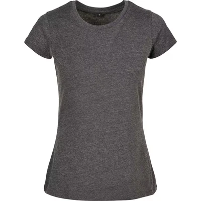Image of Build Your Brand Women&#039;s Ladies Basic Tee T Shirt, Charcoal, 4XL