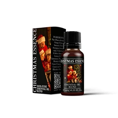 Image of Mystix London Christmas Essence Pure &amp; Natural Essential Oil Blend 10ml for Diffusers, Aromatherapy Massage Blends Perfect as a Gift Vegan, GMO Free