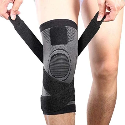 Image of Vitoki Knee Supports for Arthritis Joint Pain 1 Pack, Brace Men &amp; Women Sleeve Meniscus Tear ACL Running Workout Basketball Gym Grey Large