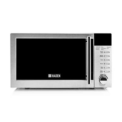 Image of Haden 20L Digital Stainless Steel Microwave Oven 800W, Compact Microwave, 5 Power Levels, Auto Defrost &amp; Child Lock, Easy Clean Interior 24.5cm Glass Turntable