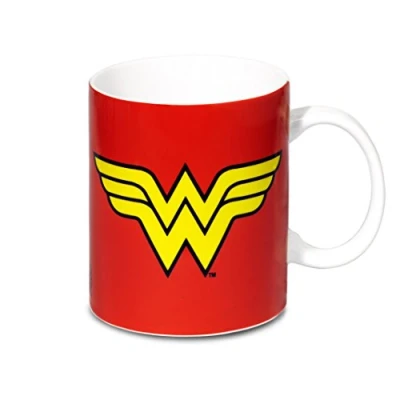 Image of Logoshirt® DC Comics I Wonder Woman Logo Porcelain Mug Coffee Approx. 300 ml Multi Coloured Licensed Original Design
