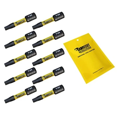 Image of 10 x SabreCut SCTP2532_10 32mm T25 TX25 Torx Tamper Proof Security Magnetic Impact Screwdriver Driver Bits Set Heavy Duty Compatible with Dewalt Milwaukee Bosch Makita and More