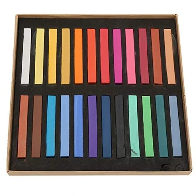 Image of Square Pastels Chalks Artist Pastel SetNon Toxic, Box of 12/24/36/48 Assorted Colors(24Pcs), Soft Set School Supplies