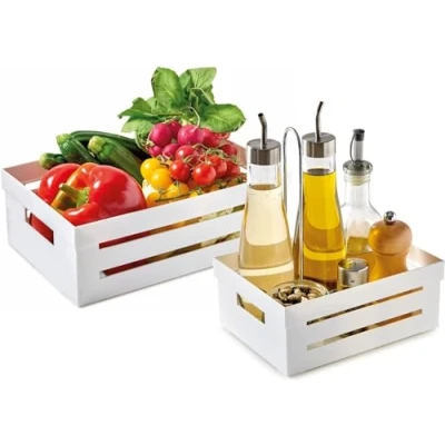 Image of Snips Set of 5 + 2 L Storage Box Kitchen Organiser Large and Small Cassette White Made in Italy Bpa Free, Polystyrene, 5+2LT