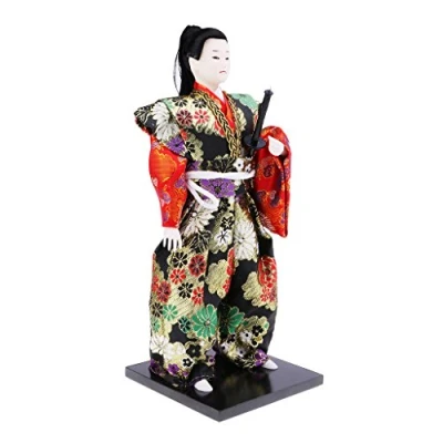 Image of sharprepublic 12&quot; Japanese Samurai Doll 31cm Tall Traditional Kimono Ninja Warrior Mini Figures Art Dolls for Collection &amp; Ornaments w72