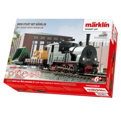 Image of Märklin 29133 Model Train Railway Start Up Starter Pack My 230 Volt, Track H0 Set Locomotive, Cart, Rails and Control Unit Included in